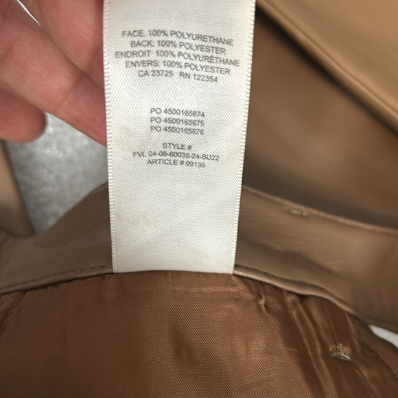 Wilfred Faux Leather Vegan Tan Melina Pants size 2 - Picture 14 of 15